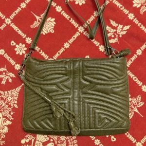 Dark olive green Isabella Fiore leather strap bag